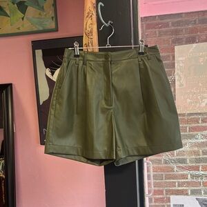 Imported Stylish Olive Women's Pleated Shorts